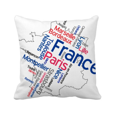 

Words City Name France Mark Map Square Throw Pillow Insert Cushion Cover Home Sofa Decor Gift