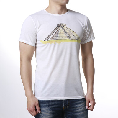

Mens Round Neck Short Sleeve Printed White T-Shirts