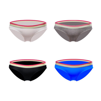 

Crab Secret 4 Pieces Panties Women Cotton Sexy Breathable Womens Underwear Triangle Briefs Black&White Blue Gray L