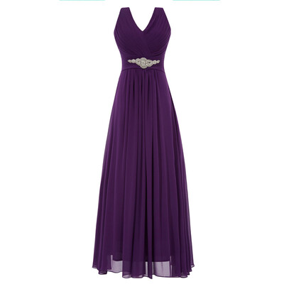 

CAZDZY A-Line Beading V-Neck Ruched Floor-Length Evening Dress