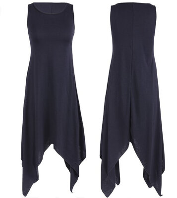 

Stylish Lady Women's Casual Hot Fashion Sleeveless O-neck Sexy Irregular Hem Midi Dress