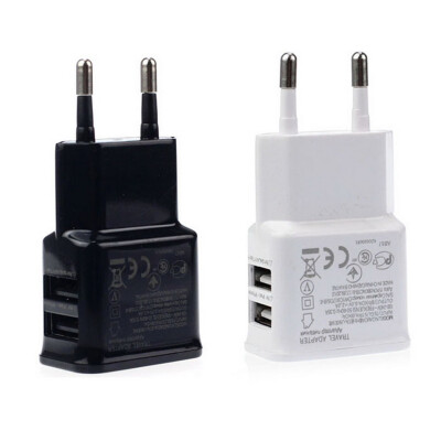 

2A Dual 2Ports USB EU Wall Charger Adapter for Samsung iPhone HTC MOTO white