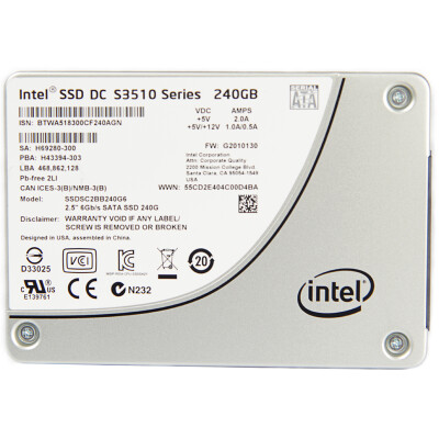 

Intel (Intel) S3510 серии 240G SATA-6 Гбит / с SSD-накопители