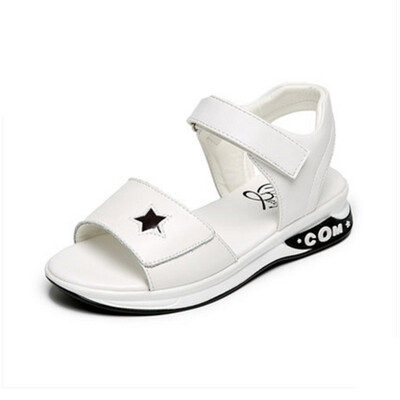 

2018 New Girls Sandals Summer Soft Bottom Beach Shoes Fashin Girls Sandals High Quality Students Flat Shoes Kids Shoes