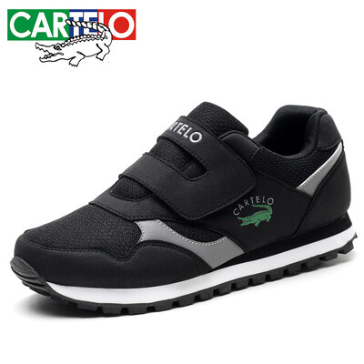 

Cartier crocodile CARTELO middle-aged walking shoes mens sports health elderly shoes casual soft bottom four seasons non-slip shoes OLD102 black 41
