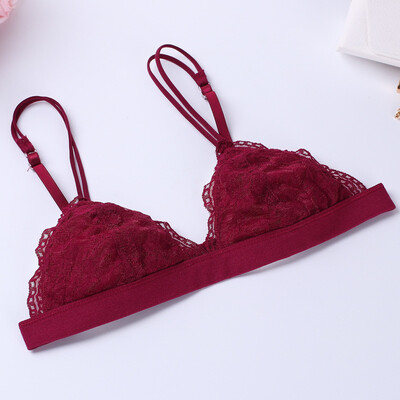 

Europe&America ultrathin Sexy lace No steel ring without spongy Triangulation cup Looking small bras