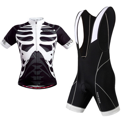 

2018 New Riding Clothing Skeleton Short Sleeve Riding Set Short Sleeve Riding Bib Set