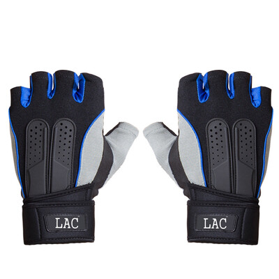 

LAC Fitness Gloves Men's Sports Gloves Women's Gym Dumbbells Equipment Training Half-finger Bracers Breathable Anti-slip Riding Gloves Blue M Code