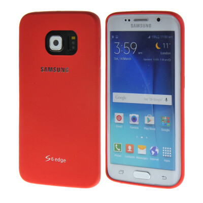 

MOONCASE Hard Rubberized Rubber Coating Devise Back Case Cover for Samsung Galaxy S6 Edge Red