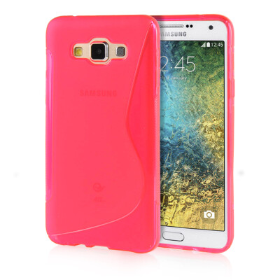 

MOONCASE S - Line Soft Flexible Silicone Gel TPU Skin Shell Back ЧЕХОЛ ДЛЯ Samsung Galaxy E7 Hot pink