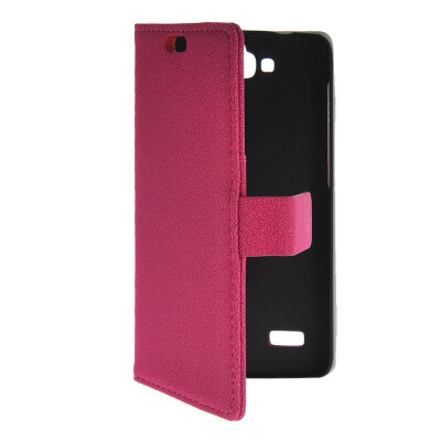 

MOONCASE Slim Leather Side Flip Wallet Card Slot Pouch with Kickstand Shell Back Case Cover for Huawei Honor Holly Hot pink