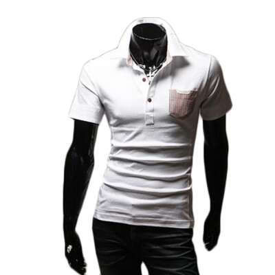 

Zogaa New Mens POLO Shirt Matching Color Short Sleeve