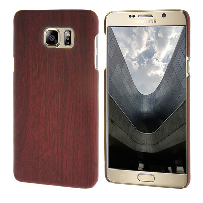 

MOONCASE Case for Samsung Galaxy Note 5 Wood Skin Hard Rubber Back Cover Wood-Red