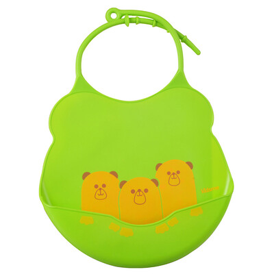

Kiss me kidsme baby silicone mouth mouth rice pockets baby saliva towel waterproof green