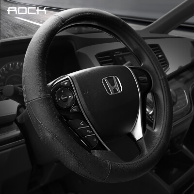 

ROCK car steering wheel cover hand-stitched leather four seasons universal breathable anti-slip automotive supplies beige