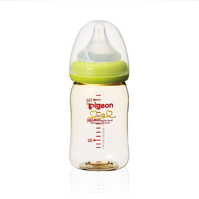 

Imported Pigeon Pigeon wide caliber bottle PPSU breast milk real heat-resistant bottle 160ml light green with SS number nipple