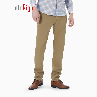 

INTERIGHT casual pants mens stretch narrow feet slim casual pants deep khaki 30