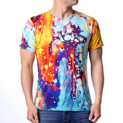 

Casual Printed Tops Pullover Short Sleeve Leisure Loose T-shirts