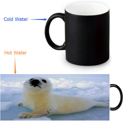 

Harp Seal 350ml / 12oz Heat Reveal Mug Color Change Чашка кофе Чувствительные морфинг-кружки Волшебная чашка для чайных чашек