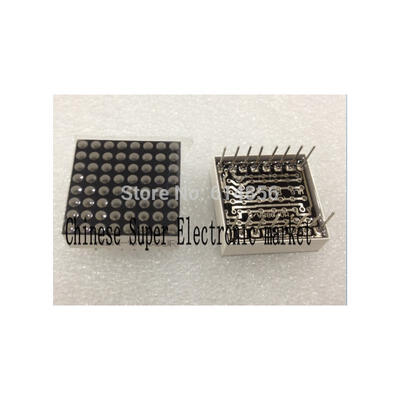 

LED Display 8x8 Dot Matrix Common Anode Red 1.9mm 20mmx20mm or Common Cathode 4 Pcs