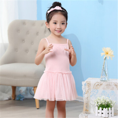 

2018 New Baby Girls Sling Ball Dresses Knit Cotton Mesh Vest Ballet Tutu Dress Summer Girl Party Vestidos 90-150cm