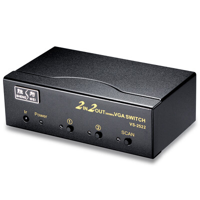 

Шэн (Shengwei) VS-2522 VGA двоичные два переключателя с дистанционным видео распределителе 2 в два дисплея высокой четкости совместного обмена