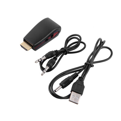 

Черный HDMI для VGA-видео конвертер Коробка адаптер AV аудио кабель для ПК PS3 HD TV