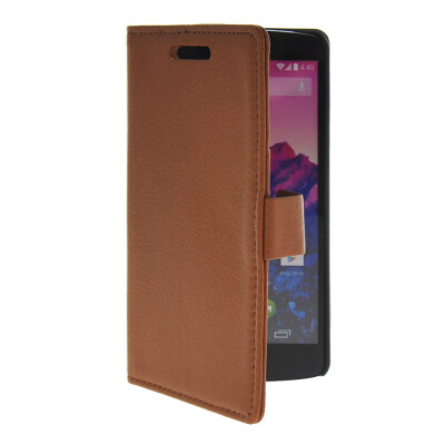 

MOONCASE Slim Leather Side Flip Wallet Card Holder Pouch with Kickstand Shell Back Case Cover for LG Google Nexus 5 Brown