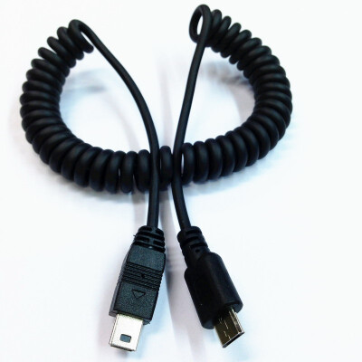 

Huayuan Spiral Coiled Micro USB B 5Pin  to Mini USB B 5Pin Male adapter Cable