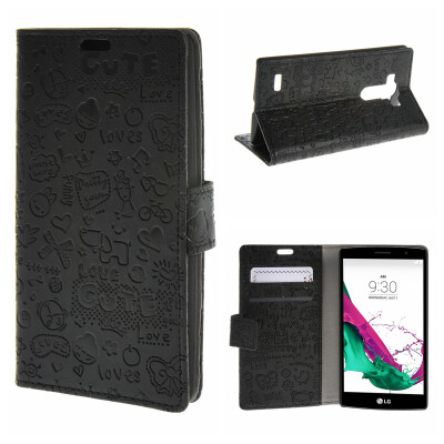 

MOONCASE LG G4 Beat G4S ЧЕХОЛ ДЛЯ Leather Flip Wallet Card Slot Bracket Back Black
