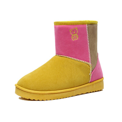 

Fashion Women Girl Sweet colorfull Suede Winter Warm Snow Boots Flat Ankle shoes