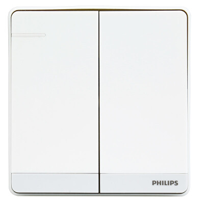 

PHILIPS switch socket two-switch single-control fluorescent indicator white