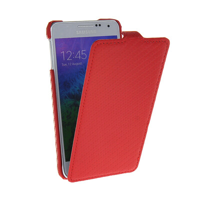 

MOONCASE Carbon fiber Leather Bottom Flip Pouch ЧЕХОЛ ДЛЯ Samsung Galaxy Alpha G850F Red