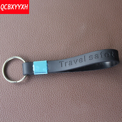 

Silicone Braided Woven Rope Double Rings Fit DIY bag Pendant Key Chains Holder Car Keyrings Men Women Keychains