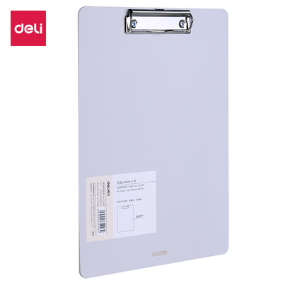 

Deli deli music series A4 thick plate clip simple hard folder meeting folder gray 72492
