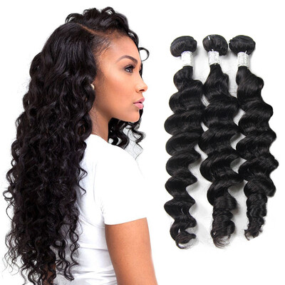 

Nami Hair High Quality Loose Deep Brazilian Virgin Human Hair Weave Extensions 3 Bundles 12"-28" Brazilian Hair Weave Bundles
