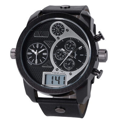 

Men's Digital Time Japan Quartz Watch Dual Analog Display Outdoor Sports Watches Black V6 Brand Water Resistant Wristwatch V260