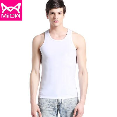 

Cat Man MiiOW vest mens vest summer sports comfortable jacket half sleeve Slim sleeveless shirt T-shirt thin four color optional snow white XXL