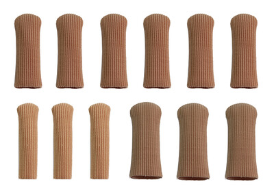 

12 Pack Gel Toe Caps Sleeve Closed Toe Finger Fabric Protectors Tubes Sleeves Covers Cushion Protector Wrap Separators