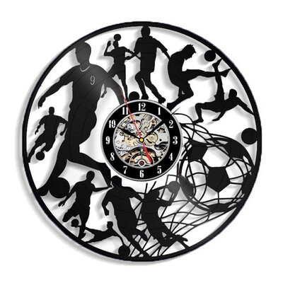 

Vinyl Record Wall Clock Футбол Креативный дизайн Искусство Идеи домашнего декора Лучший подарок для любителей футбола