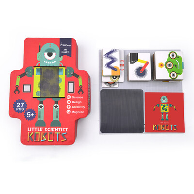 

MiDeer Childrens Magnetic Jigsaw Puzzle 4-5-6 Years Old Raster Magnetic Game - Robot