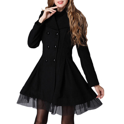 

CT&HF Women Leisure Fashion Coat Hot Selling Long Sleeve Woollen Coat Silm Temperament Elegant Simplicity Long Sleeve Lapels Top