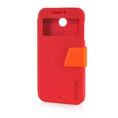 

MOONCASE Ultra Slim Leather Side Flip Pouch Stand Thin Shell Back ЧЕХОЛ ДЛЯ HTC Desire 510 Red