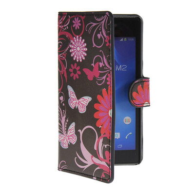 

MOONCASE Butterfly style Leather Side Flip Wallet Card Slot Stand Pouch Case Cover for Sony Xperia M2