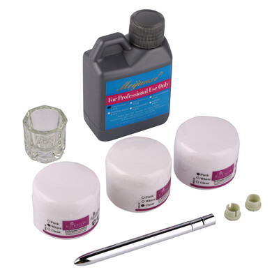 

Portable Nail Art Tool Kit Set Crystal Powder Acrylic Liquid Dappen Dish