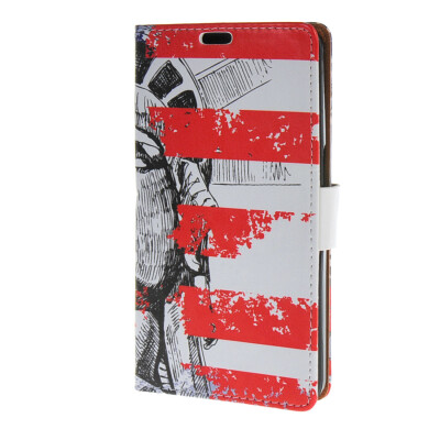 

MOONCASE чехол for Alcatel One Touch Flash OT-6042D Кожа флип кошелек стиль и Kickstand крышки случая [Cute Pattern] a01