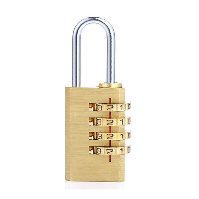

Yuhuaze brass password lock four metal texture luggage lock anti-theft lock lover gold medium MLJ-7735