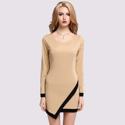 

New Fashion Stylish Lady Womens Career Long Sleeve O-neck Dress