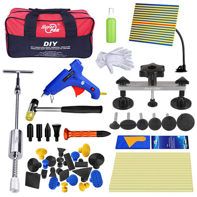 

PDR Tools Kit 2in1 Dent Puller Reflector Paintless Dent Repair Tool Auto Pulling Bridge Glue Gun Tool Kit For Car Hand Tools Bag