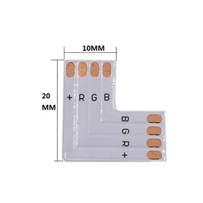 

RGB LED Strip Connector 4pin 10mm L Shape T Shape X Shape PCB Connector 5pcslot